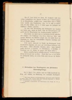 2. Teilnahme des Kontingents am Polnischen Thronfolgekriege.