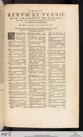 Index rervm et verborvm praecipve memorabilivm, in qvinqvaginta posteriora responsa, siue consilia iuris