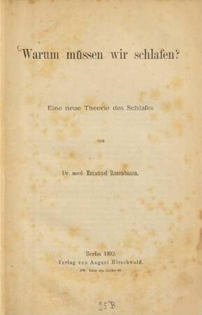 Warum müssen wir schlafen?