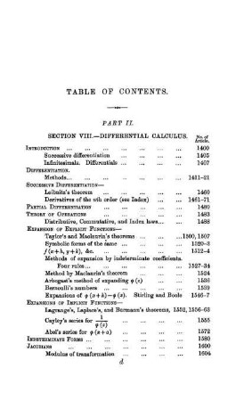 Table of Contents. Part II.
