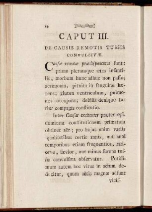 Caput III. De Causis Remotis Tussis Convulsivæ.