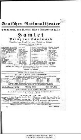 Hamlet Prinz von Dänemark