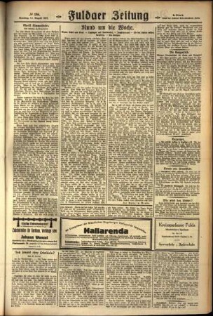 Zweite Ausgabe vom Sonntag, den 14. August 1927.