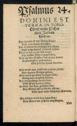 Psalmus 24. Domini Est Terra.