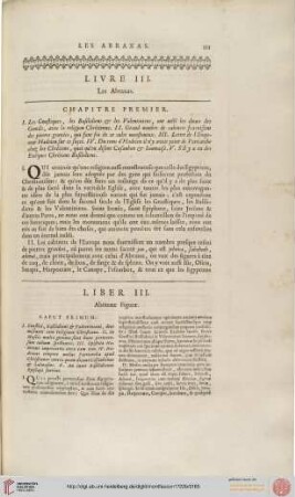 Livre III / Liber III