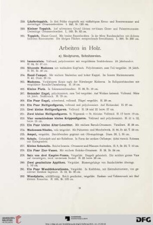 Arbeiten in Holz (Nr. 262-392)