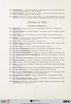 Arbeiten in Holz (Nr. 262-392)