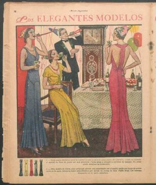 Los elegantes modelos para la noche del "reveillón" [Dibujos]