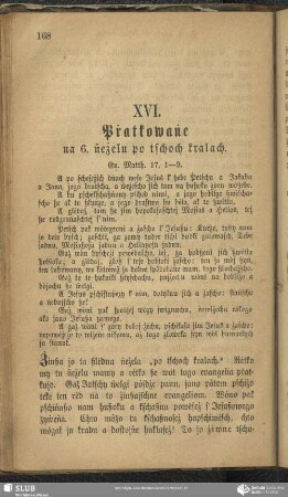 XVI. Pṙatkowaṅe na 6. ṅeżelu po tschoch kralach