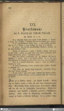 XVI. Pṙatkowaṅe na 6. ṅeżelu po tschoch kralach