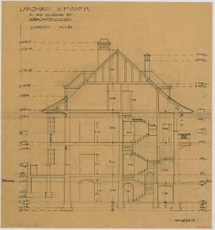 Thiersch, August ; Schönau (Bayern); Landhaus K. Mayer - Schnitt