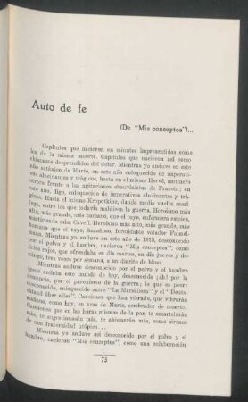 Auto de fe : (De mis "conceptos")...