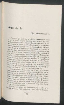 Auto de fe : (De mis "conceptos")...