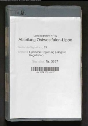 Kommunalwegebau im Amt Varenholz - Generalia -, Band 11