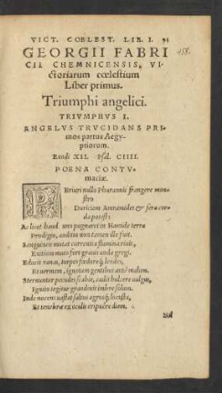 Georgii Fabricii Chemnicensis, Victoriarum coelestium Liber primus.