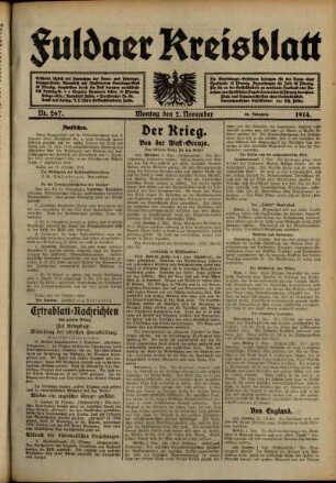 Ausgabe vom Montag, den 02. November 1914.