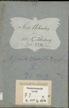 Zivilstandsregister (T 1814) der Munizipalität Tecklenburg. (Gemeinde: Tecklenburg, Kreis Tecklenburg)
