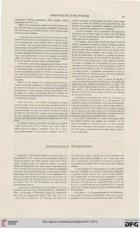 Chronique étrangère