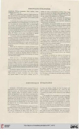 Chronique étrangère