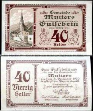 Mutters, Tirol 40 Heller
