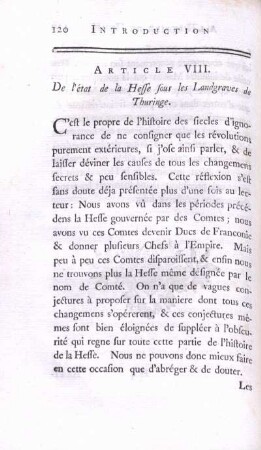 Article VIII. De l'état de la Hesses sous les Landgraves de Thuringe.