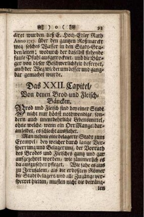 Das XXII. Capitel. Von Brod- und Fleisch-Bäncken