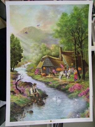 Poster mit europäischem Landschaftsidyll