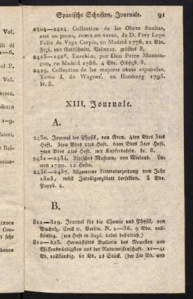 90-96, XII. Spanische Schriften. - XIII. Journale.