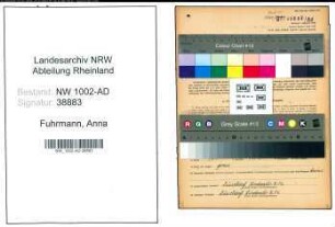 Entnazifizierung Anna Fuhrmann, geb. 27.11.1896 (Schneiderin)
