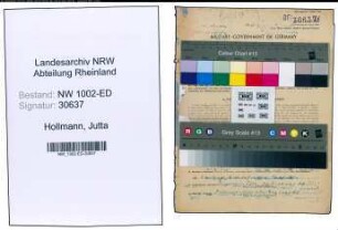 Entnazifizierung Jutta Hollmann, geb. 15.11.1918 (Lehrerin)