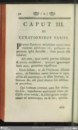 Caput III. De Curationibus Variis