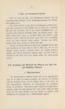 XII. Erzeugung und Vertrieb von Waaren aus Holz und von künstlichen Blumen.