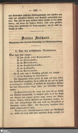 Dritter Abschnitt. Allgemeine, wie specielle Grundsätze der Waldbehandlung