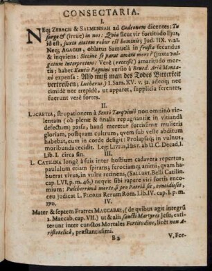 Consectaria. I. - VII.