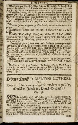 Lebens-Lauff D. Martini Lutheri, Aus Conradi Diederici...