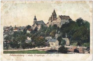 Schwarzenberg/Erzgebirge. Ortsansicht, kolorierte Ansichtskarte