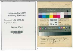 Entnazifizierung Paul Grutze , geb. 23.01.1900 (Heilgehilfe)