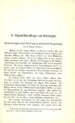 Bemerkungen zum Diluvium in Rottweils Umgebung