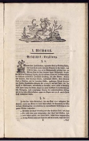 I. Abschnitt. Geschichts-Erzälung.