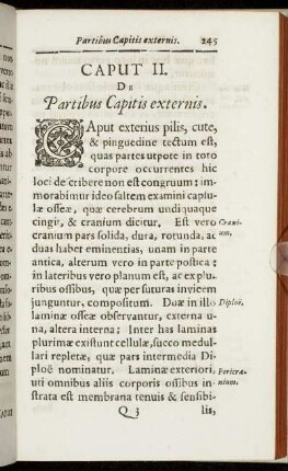 Caput II. De Partibus Capitis externis.