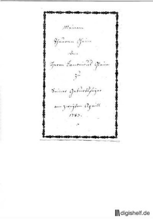 2: Brief von Johanna Elisabeth Borchmann an Johann Wilhelm Ludwig Gleim : Friedrica Wilhelmina Borchmann