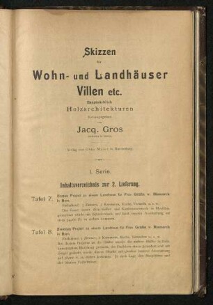 Inhaltsverzeichnis zur 2. Lieferung