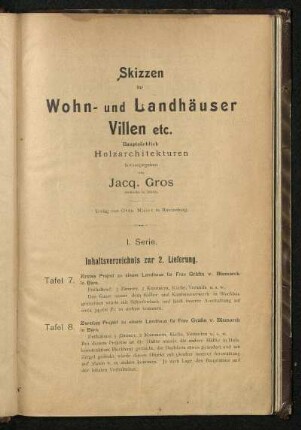 Inhaltsverzeichnis zur 2. Lieferung