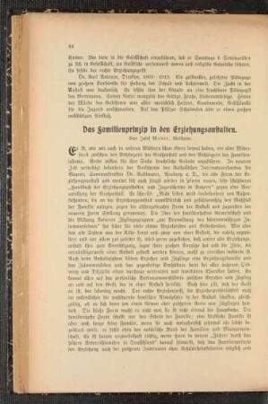 ¬Das¬ Familienprinzip in den Erziehungsanstalten