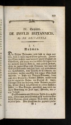 177-205, IV. Kapitel. De Insvlis Britannicis.
