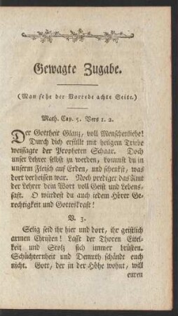 Gewagte Zugabe