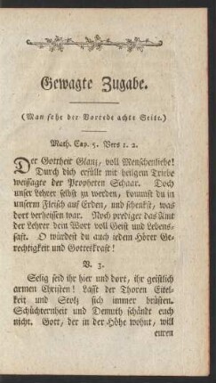 Gewagte Zugabe