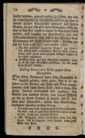 König Artaxerxes Liebe gegen seine Gemahlin.
