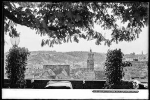 Meißen, Blick vom Burgberg auf die Dächer der Altstadt und die Frauenkirche