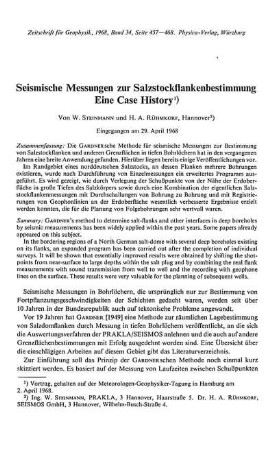 Seismische Messungen zur Salzstockflankenbestimmung. Eine Case History